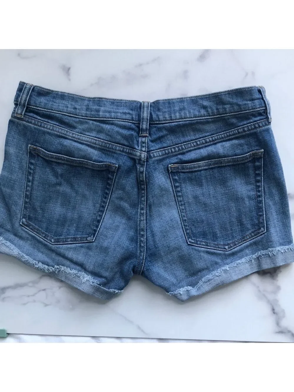 J. Crew Denim Jean Shorts Stretch Fit Cuffed Size 28 - Picture 6 of 9